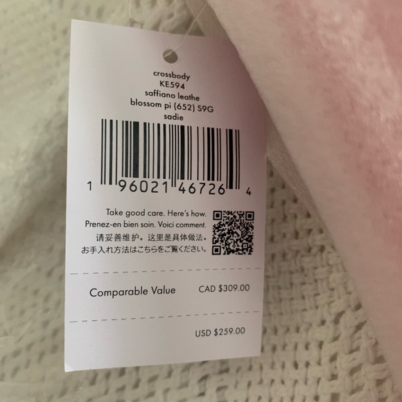 NWT Kate Spade Sadie Saffiano Leather Crossbody Handbag Blossom Pink - Picture 2 of 9